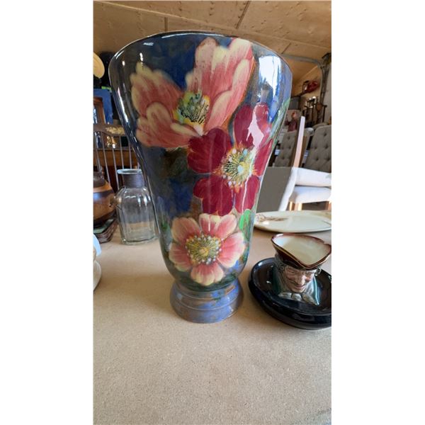 Royal Doulton Large Floral Vase and Character Ashtray