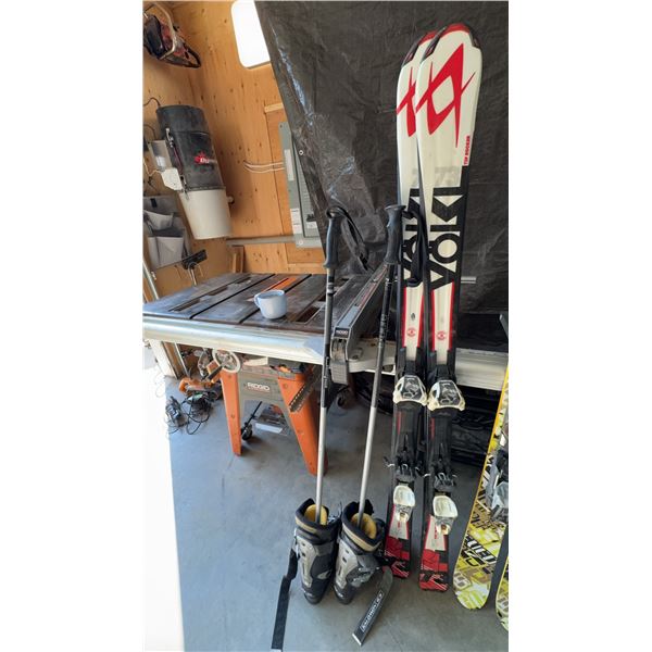 Volkl RTM 73 Skis With Bindings, Salomon Boots (315mm), Poles 125cm