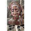 Image 1 : Hand-Carved Wood Bust Of Woman With Headwrap