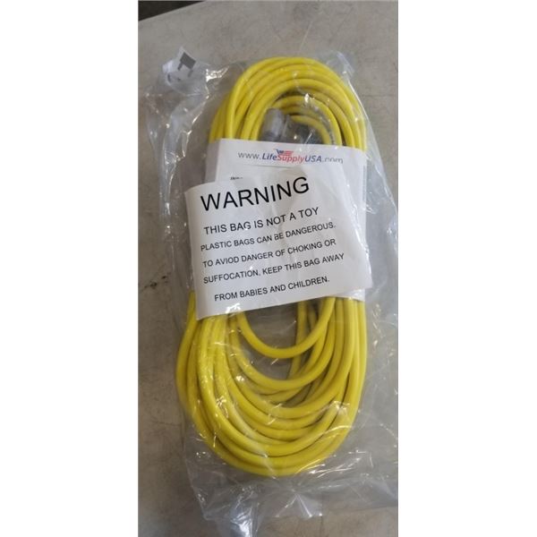 HEAVY DUTY 50 FOOT YELLOW EXTENSION CORD. 16AWG/3C