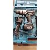 Image 2 : MAKITA 18V HAMMER DRILL IN CASE WITH 3.0AH BATTERY, CHARGER, HANDLE, WORKING