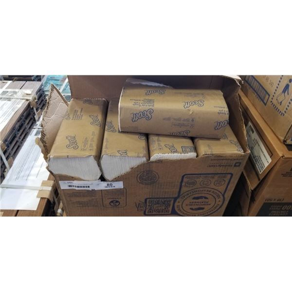 CASE OF SCOTT MULTIFOLD PAPER TOWEL - PACK OF 250, SOME PACKS MISSING