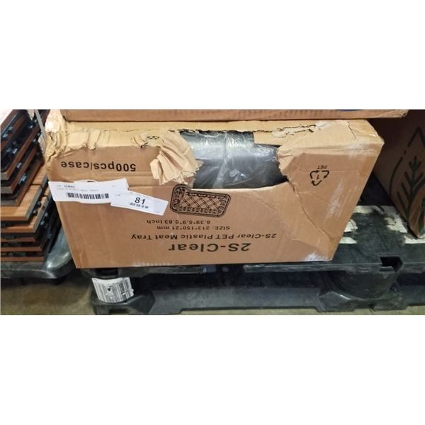 CASE OF PLASTIC MEAT TRAYS