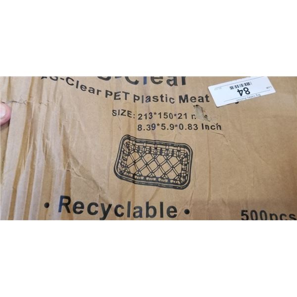 CASE OF PLASTIC MEAT TRAYS
