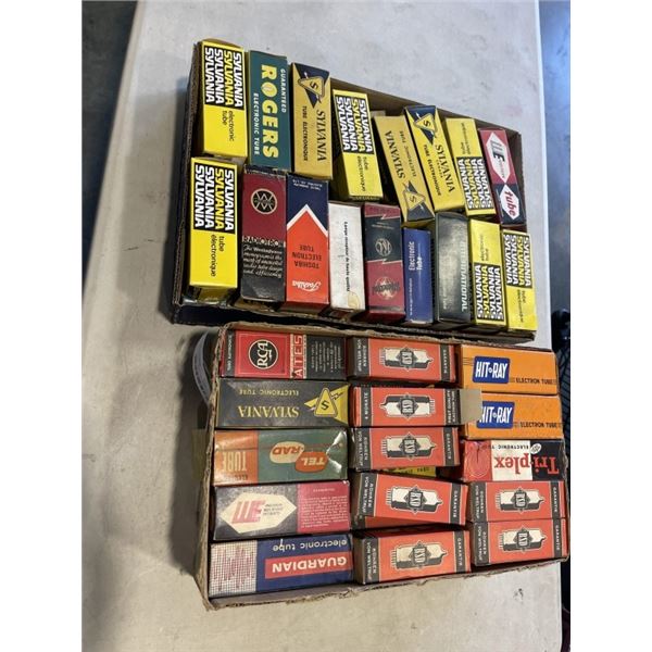 2 TRAYS OF VINTAGE ELECTRIC TUBES
