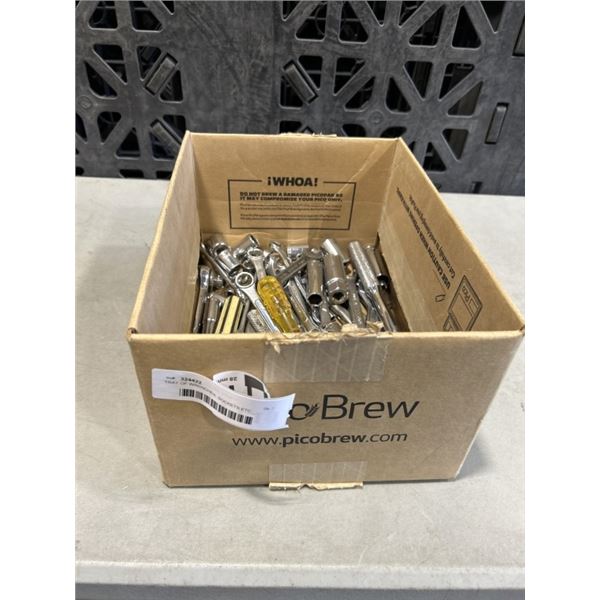 TRAY OF WRENCHES, SOCKETS ETC