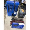 Image 1 : 2 ELECTRIC SHOP HEATERS AND 10 AMP POWER FIST  BATTERY CHARGER