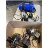 Image 1 : TRAY OF TOOLS INCLUDING SIMONIZ HEAVY DUTY VACUUM CLEANER ( NO ACCESSORIES), THE SHARK EUROPRO VACUU