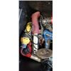 Image 2 : TOTE OF ASSORTED POWER TOOLS AND GRINDERS ETC