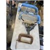 Image 1 : BLACK AND DECKER REVERSIBLE DRILL, C-CLAMP, AND 2 WORKHORSE BRACKETS