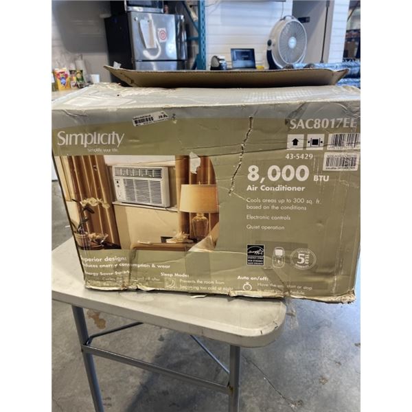 SIMPLICITY 8000 BTU AIR CONDITIONER