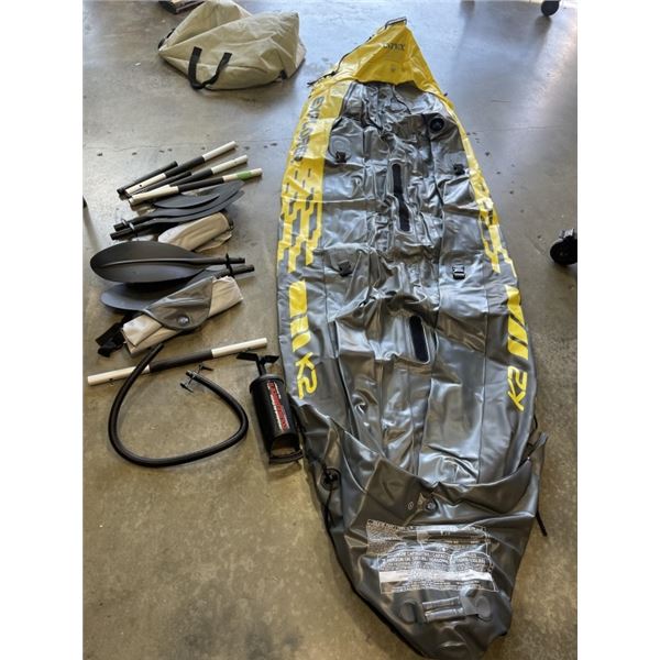 2 PERSON INFLATEABLE RAFT W/ PADDLES