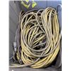 Image 4 : TOTE OF HEAVY DUTY EXTENSION CORDS AND ELECTRIC BOX FAN