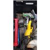 Image 3 : TOTE OF ASSORTED POWER TOOLS INCLUDING HITACHI COIL NAILER, DEWALT SAWS ALL ETC