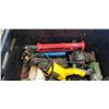 Image 4 : TOTE OF ASSORTED POWER TOOLS INCLUDING HITACHI COIL NAILER, DEWALT SAWS ALL ETC