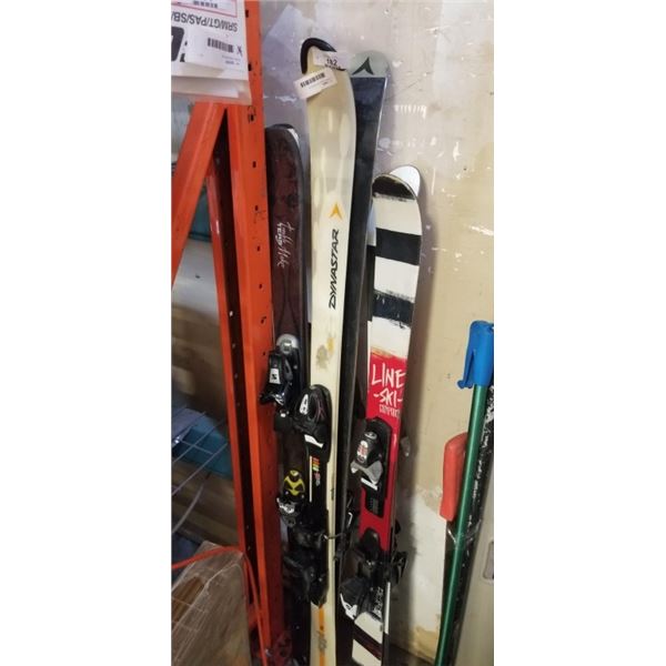 3 PAIRS OF SKIS W/ BINDINGS