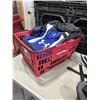 Image 3 : BASKET OF ASSORTED BAGS AND BASEBALL GEAR - BLUE JAYS BAG, HIKING PACK, ETC