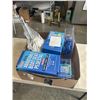 Image 1 : TRAY OF BETTER BOAT ITEMS INCLUDING 2 ADJUSTABLE BOAT SEAT PEDESTALS, BUNGEE DOCK LINES WITH CLIP