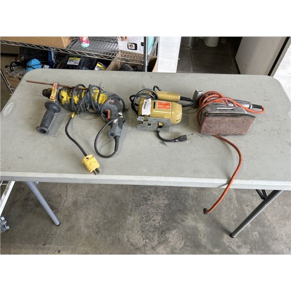 BLACK & DECKER JIGSAW AND BLACK & DECKER FINISHING SANDER AND BOSCH BULLDOG ROTARY HAMMER DRILL
