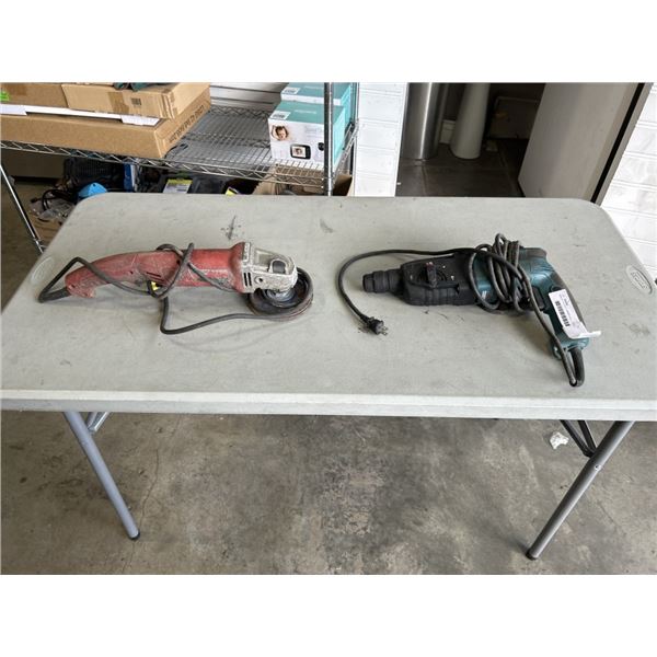 MAKITA  ROTARY HAMMER DRILL MODEL HR2450 AND MILWAUKEE 5" GRINDER