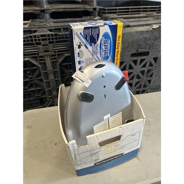 HURRICANE SPIN SCRUBBER CLEANER CANON DESKTOP PRINTING CALCULATOR AND HEALTHOMETER WEIGH SCALE