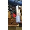 Image 1 : BOX OF CAMPING ITEMS AND YOGA MAT