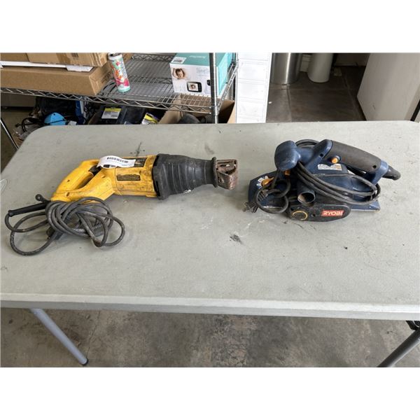 DEWALT RECIPROCATING SAW MODEL DW303, AND RYOBI 3-1/4 INCH HAND PLANER