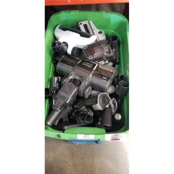 BOX OF VARIOUS VACUUM PARTS