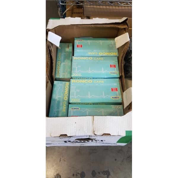 NEW BOXES OF RONCO SIZE MEDIUM VINYL DISPOSABLE GLOVES, 200 PER BOX APPROX 10 BOXES