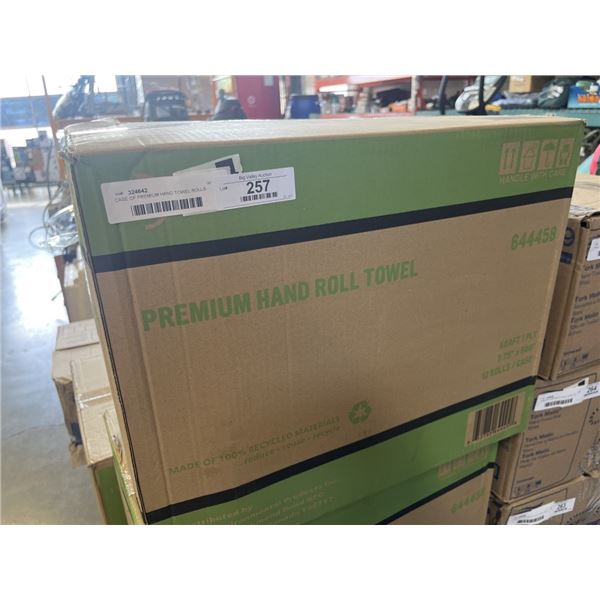 CASE OF PREMIUM HAND TOWEL ROLLS - 12 ROLLS OF 600FT EACH