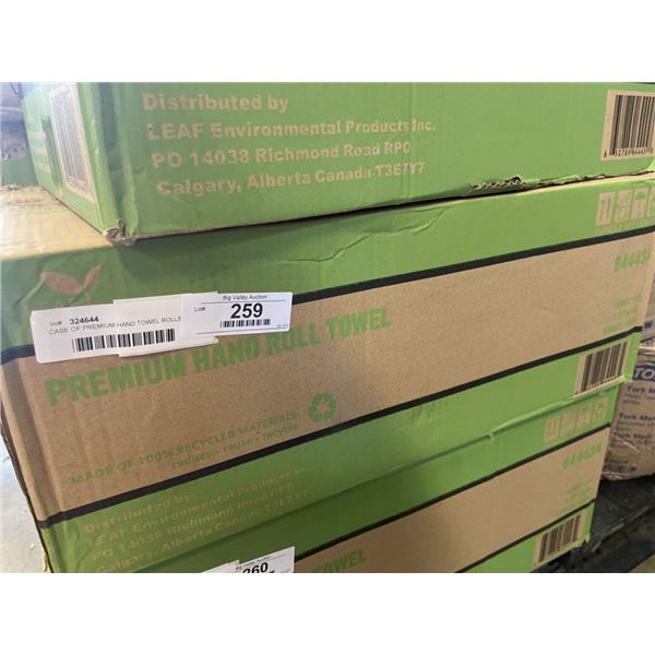 CASE OF PREMIUM HAND TOWEL ROLLS - 6 ROLLS OF 800FT EACH