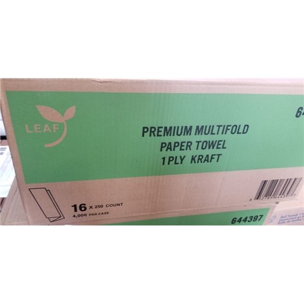 PREMIUM MULTIFOLD PAPER TOWEL - 16 BUNDLES OF 250