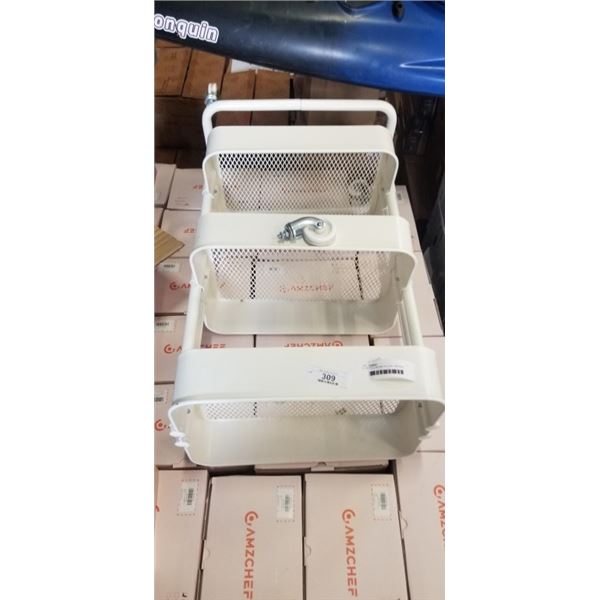 3 TIER ROLLING METAL CART, MISSING WHEEL