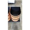 Image 2 : 3 METAL PLANTER BINS ON FOUR WHEEL METAL DOLLY