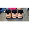 Image 1 : 3 METAL PLANTER BINS ON FOUR WHEEL METAL DOLLY
