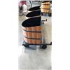 Image 3 : 3 METAL PLANTER BINS ON FOUR WHEEL METAL DOLLY