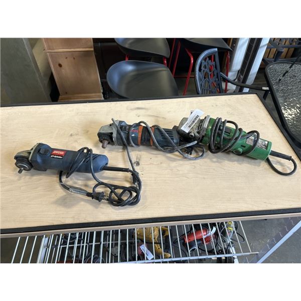 BOSCH ANGLE GRINDER AND HITACHI GRINDER AND RYOBI 4" GRINDER