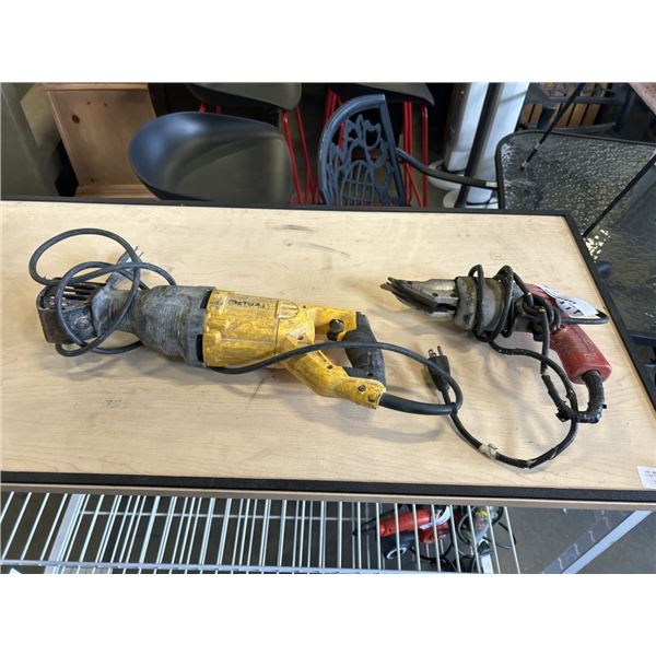 DEWALT RECIPROCATING SAW AND MILWAUKEE SHEET METAL SHEAR