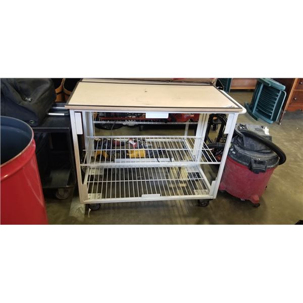 3 TIER FOUR WHEEL WAREHOUSE CART