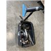 Image 1 : LARGE TOTE OF TOOLS AND CARPENTER VACUUM ATTACHMENT