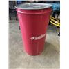 Image 3 : RED METAL BARRELL WITH LID