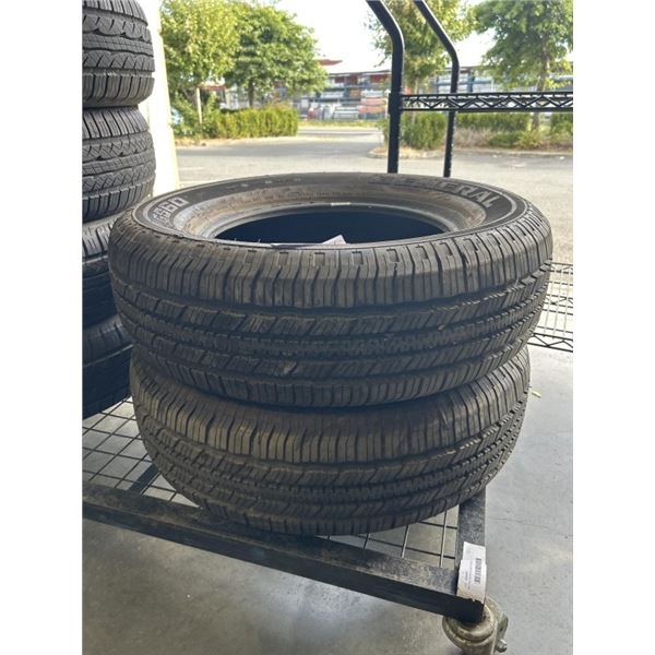 2 GENERAL AMERI GS60 TIRES, M+S 215/75/R60 TIRES