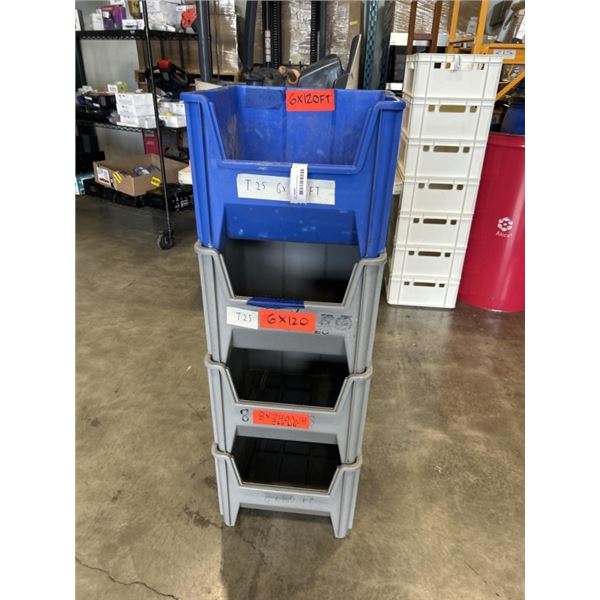 4 STACKING ORGANIZER BINS
