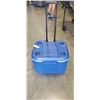 Image 1 : COLEMAN COOLER WITH WHEELS AND HANDLE.