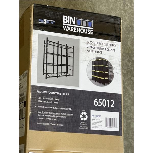 NEW PROSLATE BIN WAREHOUSE 12-TOTE RACKING SYSTEM