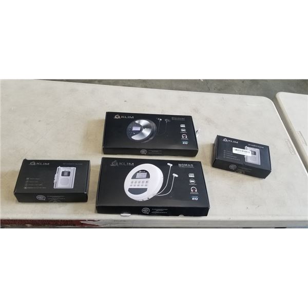 2 KLIM HIGH FIDELITY SOUND REPRODUCTIONS MODELS NOMAD AND DISCOVERY AND 2 KLIM K8 CASETTE PLAYERS
