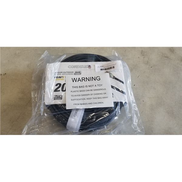 HEAVY DUTY 200 FOOT BLACK EXTENSION CORD. 14AWG/3C