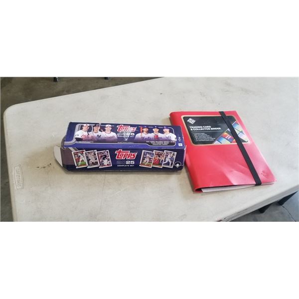 BOX OF TOPPS 2025 BASEBALL CARDS AND TRADING CARD & COLLECTOR BINDER