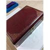 Image 1 : VINTAGE FARRINGTON LEATHER JEWELRY CASE W/ LOTS OF JEWELRY CONTENTS