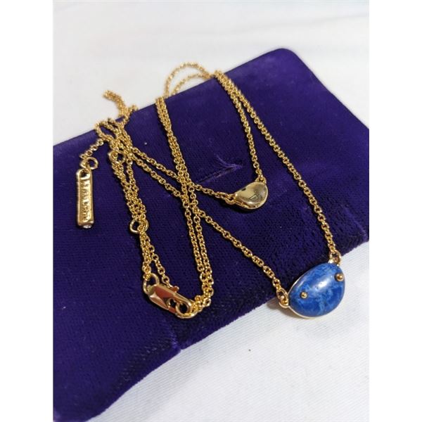 H HALSTON CHAIN W/ BEANS PENDANTS NECKLACE